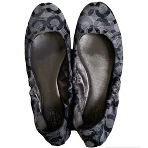 Navy & Gray Coach Ballet Flats Size 7